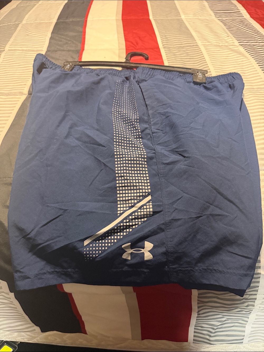 Under Armour Blue Athletic Shorts with White Logo
